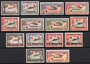 1927 Kingdom of Spain, Airmail, Specimens, Complete Set with 'Muestra' overprint