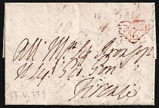 1779 (17 Apr) Italy, Pre-Philatelic Stampless Cover used in Florence (Italy), with Red Handstamp