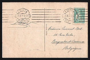 1922 (Aug. 31) Portugal Lisbon Bull Ring picture postcard to Belgium franked with 24c Ceres tied by 'Lisboa' roller
