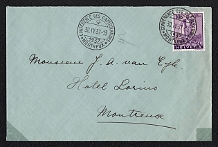 1937 (30 Apr) Switzerland Cover 'Conferences on capitulations' to Montreux (Switzerland), franked with 10c