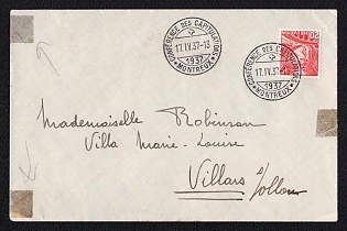 1937 (17 Apr) Switzerland Cover 'Conferences on capitulations' to Montreux (Switzerland), franked with 20c