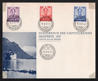1937 (8 May) Switzerland Cover 'Conferences on capitulations' to Montreux (Switzerland), franked with a Complete set
