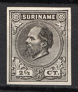 1875-79 2.5c Suriname, Netherlands Colonies, Plate Proof, Signed