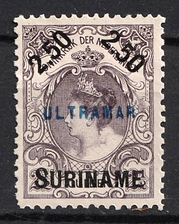 1900 2.50g Suriname, Netherlands Colonies, 'Ultramar', Overseas Specimen