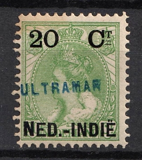 1899-1900 20c Netherlands East Indies, Netherlands Colonies, 'Ultramar', Overseas Specimen