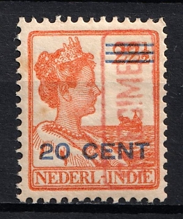 1921 20c on 22.5c Netherlands East Indies, Netherlands Colonies, Specimen