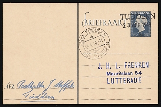 1949 (23 Apr) Netherlands, 6c Postal Stationery Postcard from Tuddern to Lutterade