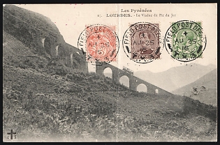 1916 (25 Aug) WWI Censored Military Postcard from Field Post Office 'T. X. 3' to Calais (France), franked with mixed franking of France 3c, Belgium 2c and Great Britain 1/2d, with Red 'Passed Field Censor' Handstamp