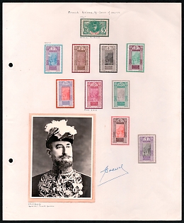 French Guinea, French Colonies Presentation Sheet with stamps, Photograph and signature of Governor-general Joseph-Jules Brévié