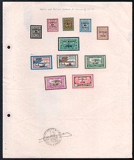 Wallis and Futuna Islands, French Colonies Presentation Sheet with stamps, Official handstamp and signature of Resident General of France