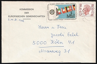 1981 (8 Jan) Belgium, 'Commission of European Parliament', Cover from Brussels (Belgium) to Cologne (Germany), franked with 9f and Stamp Issued for European Parliament