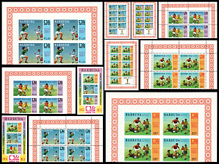 1974 Barbuda, Collection of Souvenir Sheets, Part of Souvenir Sheets, Perforate + Imperforate