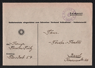Switzerland Field Post 'Baker K.P. 6', Military Post Cover 'By the Military Commission of the Young Men's Christian Association' to Basel (Switzerland)