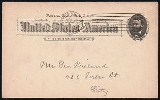 1893 (12 Jul) 1c United States, Postal Stationery Postcard used in Pittsburgh with Numeral '2' Cancellation