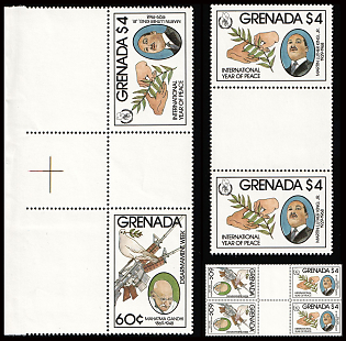 1986 Grenada, Se-tenants, Gutter Pairs, Complete Sets