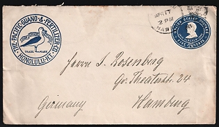 (17 Apr) 5c United States, 'The Pacific Guano & Fertilizer - Co.', International Commercial Postal Stationery Cover from Honolulu (United States) to Hamburg (Germany)