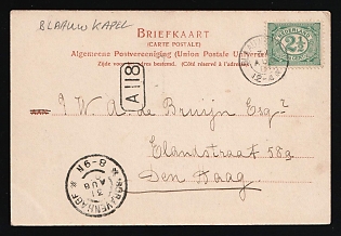 1901 (31 Aug) Netherlands, Postcard from Blauwkapel (Netherlands) to Hague (Netherlands), with Official Postmark 'A 118', franked with 2.5c