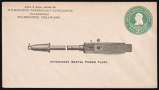 1c United States, 'Wilmington Veterinary Sanitarium', Commercial Postal Stationery Cover, Mint