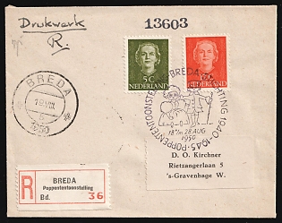 1950 (19 Aug) Netherlands, 'Breda Puppet Exhibition', Registered Cover from Breda to Hague franked with 5c and 12c, Commemorative Postmark
