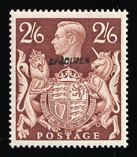 1939 2s 6d Great Britain, Specimen, Certificate, Type 23