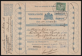 1916 (20 Dec) Netherlands, Domestic Postal Transfer from Arnhem to Utrecht franked with 2.5c