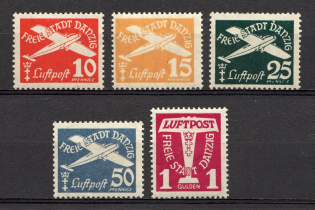 1935 Germany Danzig Gdansk Airmail (CV $25, Full Set)