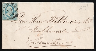 1853 (14 Oct) Netherlands, Cover from Zutphen to Deventer franked with 5c