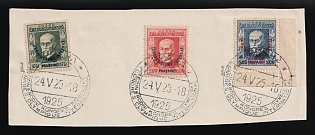 1925 (24 May) Czechoslovakia, 'International Olympic Congress in Prague', Part of Cover used in Praha franked with Complete Set of 50h-200h, Commemorative Postmarks
