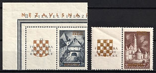 1941 Croatia, NDH, Complete Set, Corner Margin, Coupons, Sheet Inscription