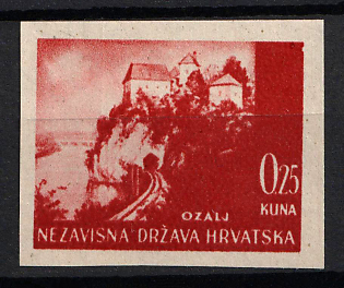 1941 0.25k Croatia, NDH, Proof, Imperforate, Thin Paper