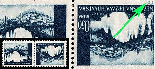 1941 0.50k Croatia, NDH, Tete-beche, Blue Spot in 'NEZAVISNA'