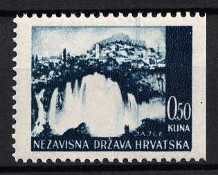 1941 0.50k Croatia, NDH, Missing Perforation