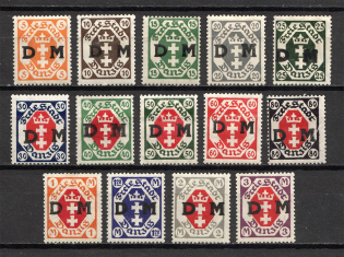 1921 Germany Danzig Gdansk Official Stamps (CV $40, Full Set)