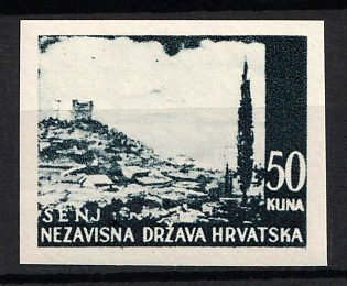 1941 50k Croatia, NDH, Proof, Imperforate