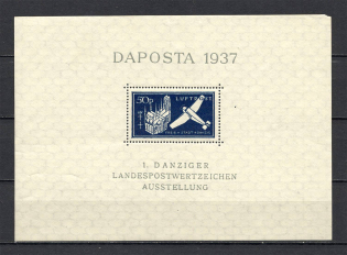 1937 Germany Danzig Gdansk Airmail Block (MNH)