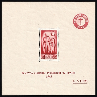1946 5l Barletta - Trani, Polish II Corps in Italy, Poland, DP Camp, Displaced Persons Camp, Souvenir Sheet