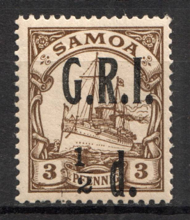 1914 Samoa German Colony British Occupation 1/2 D (CV $30)