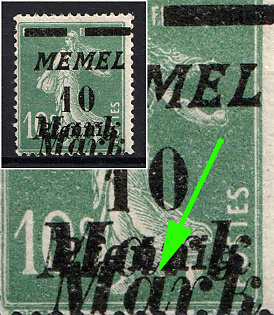 1922 10m, Memel, Germany, DOUBLE Overprint, Signed