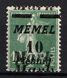 1922 10m, Memel, Germany, DOUBLE Overprint, Shifted overprint