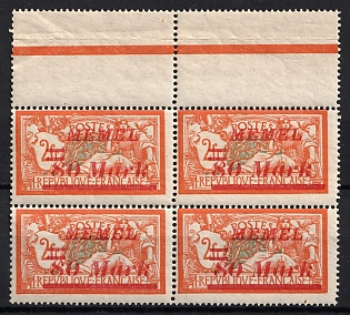 1922 80m Memel, Germany, Orange Control Strip, Margin