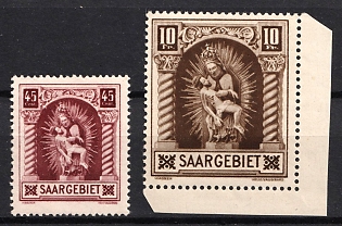 1925 Saar, Germany, Complete Set, Corner Margin