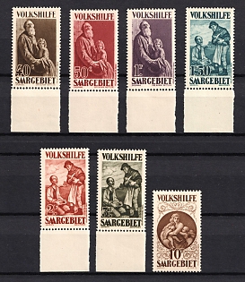 1928 Saar, Germany, Complete Set, Margins, Signed