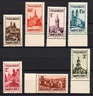 1932 Saar, Germany, Complete Set, Margins, Certificate