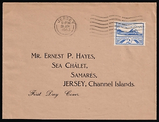 1943 (29 Jun) Jersey, German Occupation, Germany, First Day Cover locally addressed in Jersey, franked with 2.5p