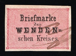 1863 2k Wenden, Livonia, Russian Empire, Russia, Pen Cancel