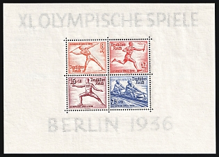 1936 Third Reich, Germany, Souvenir Sheet