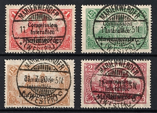 1920 Joining of Marienwerder, Germany, Complete Set, Peadable Postmarks