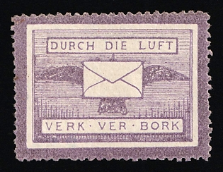 1912 German Empire, Germany, Semi-Official Airmail Stamp, Signed