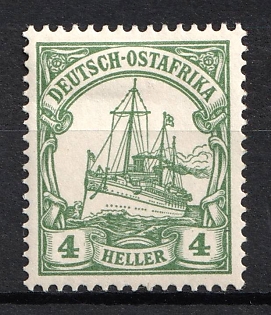 1905 4h East Africa, German Colonies, Kaiser’s Yacht, Germany, Blackish Green Color