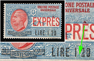 1921 1.20L Italy, MISSING Comma, Special Delivery, Complete Set